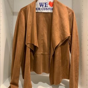 Karen Kane brown suede swing blazer size m great